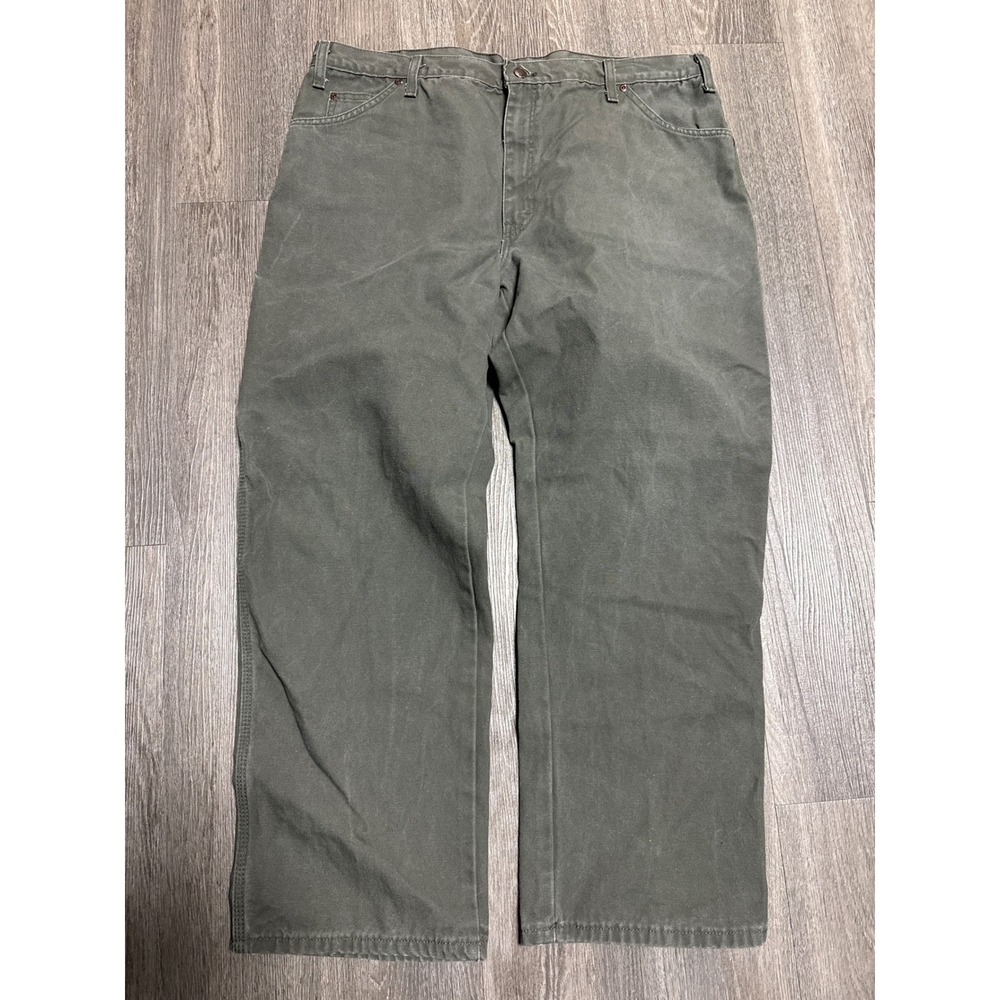 Dickies Relaxed Fit Carpenter Pants Olive Green 40x30 1939RMS Canvas Utility